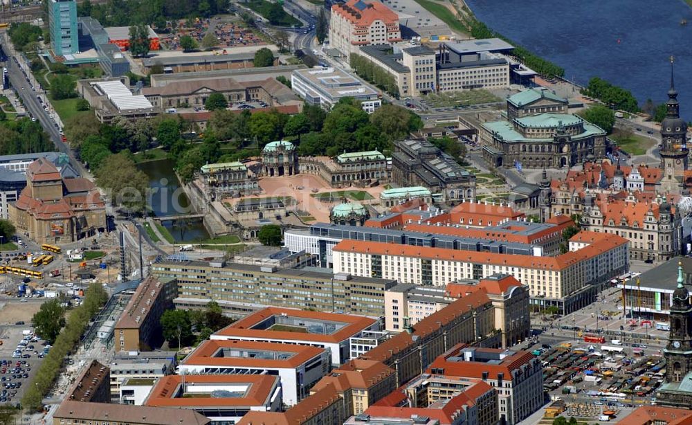 Aerial image Dresden - Blick auf die Dresdner Altstadt.