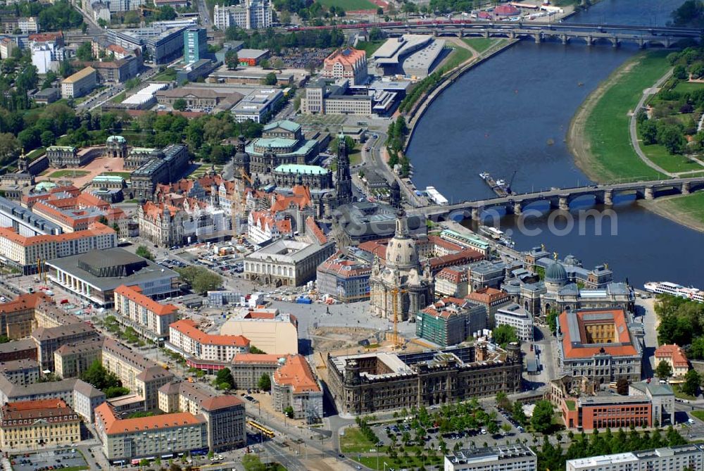 Aerial image Dresden - Blick auf die Dresdner Altstadt.