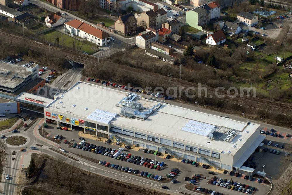 Aerial photograph Bernau - ; Blick auf das Edeka-Center in Bernau; Boernicker Chaussee 1; 16321 Bernau;