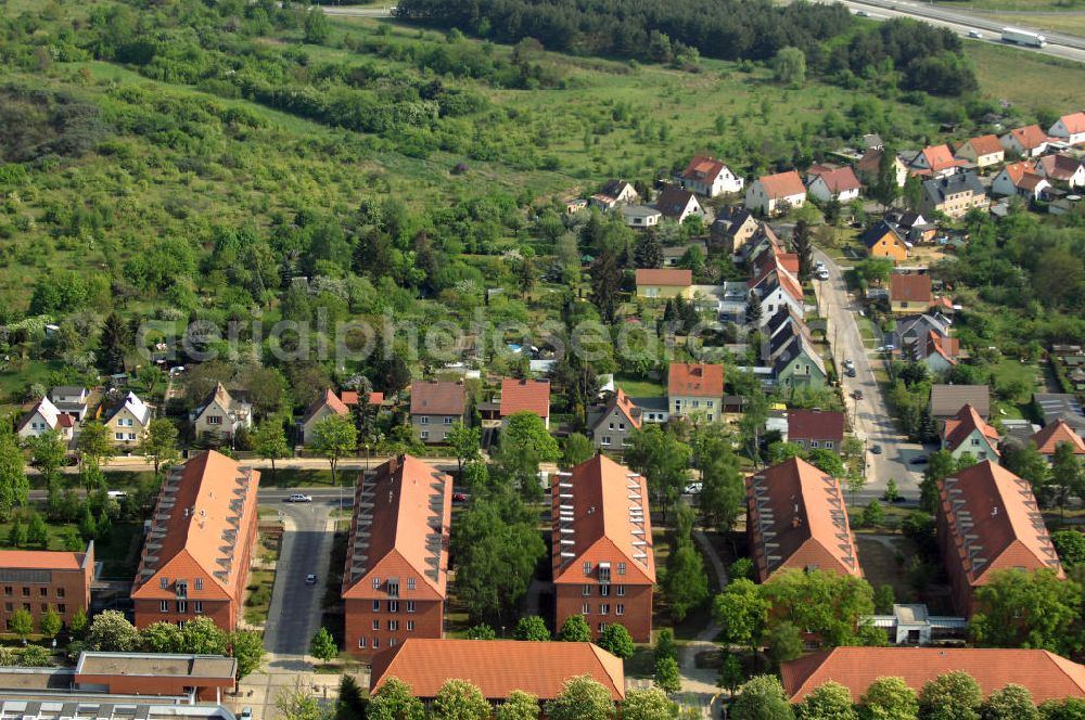 FRANKFURT / ODER from the bird's eye view: Blick auf das ehemalige Kasernenareal an der Müllroser Chaussee 51 - 52 in 15236 Frankfurt / Oder. Hier sind der Landesbetrieb Straßenwesen Brandenburg / Niederlassung Ost (