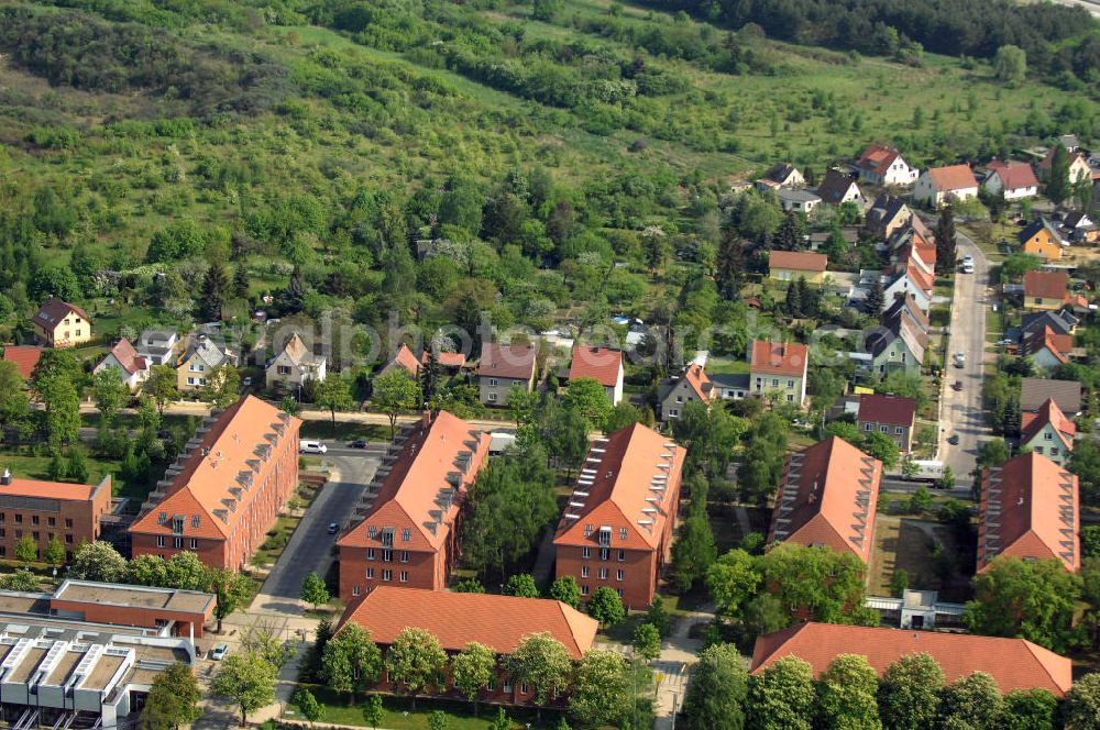 Aerial image FRANKFURT / ODER - Blick auf das ehemalige Kasernenareal an der Müllroser Chaussee 51 - 52 in 15236 Frankfurt / Oder. Hier sind der Landesbetrieb Straßenwesen Brandenburg / Niederlassung Ost (