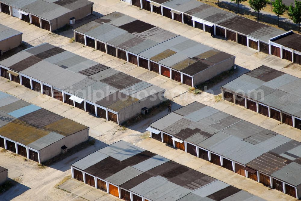 Jessen (Elster) from above - Blick auf einen Garagenkomplex / Garagen an der Alte Wittenberger Straße in Jessen Elster.