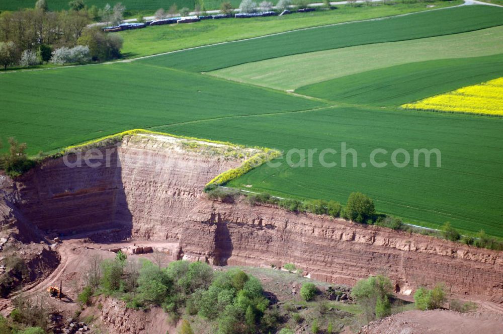 Wertheim from above - Blick auf einen Steinbruch bei Dietenhan. Kontakt: Stadt Wertheim, Mühlenstraße 26, 97877Wertheim, Tel.: +49(0)9342 301 0, Fax: +49(0)9342 301 500, E-Mail: stadtverwaltung@wertheim.de