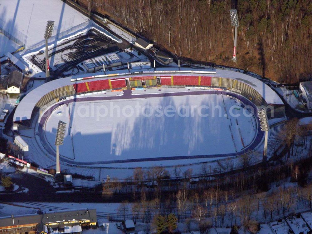 Aerial image Aue / Sachsen - 15.01.2006 - Aue : Blick auf das winterliche Erzgebirgstadion in Aue.