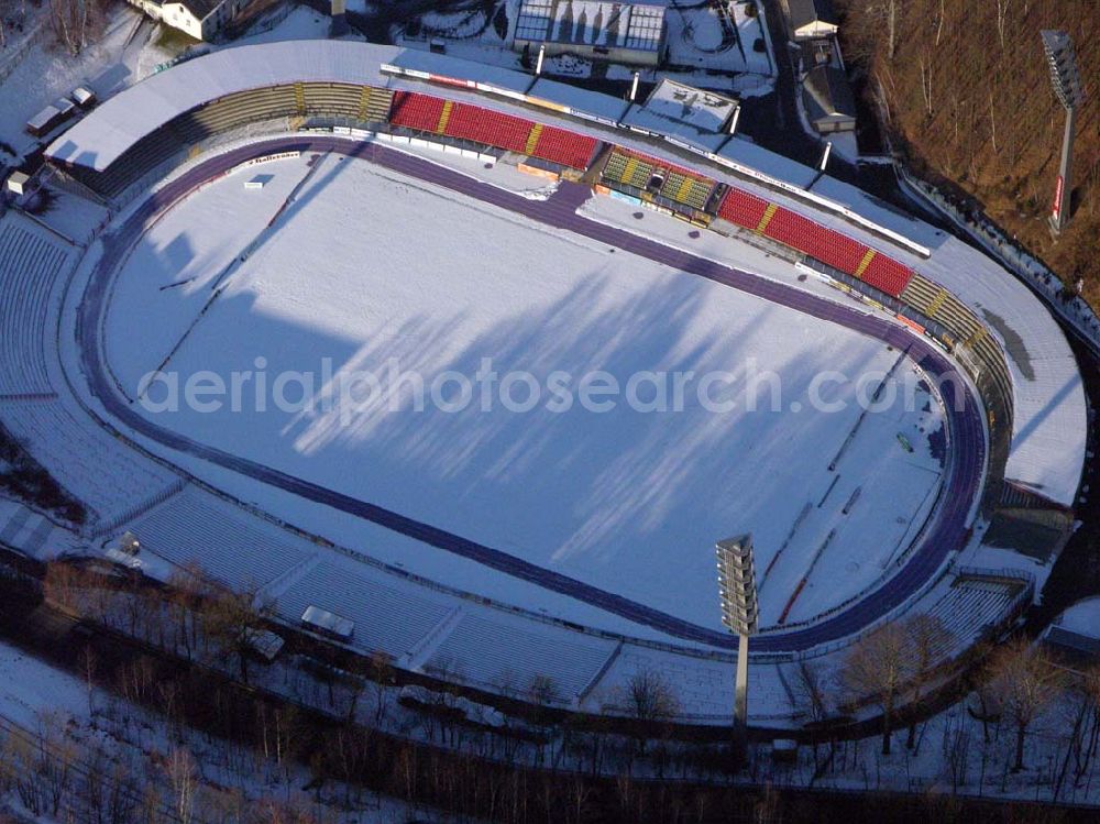 Aerial photograph Aue / Sachsen - 15.01.2006 - Aue : Blick auf das winterliche Erzgebirgstadion in Aue.