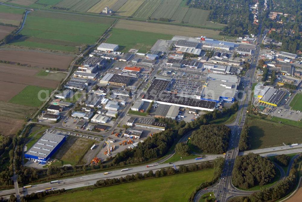 Bremen Brinkum from above - Blick auf das Einrichtungshaus Bremen-Brinkum IKEA Deutschland GmbH & Co. KG,Niederlassung Brinkum,Henleinstr. 1a,28816 Stuhr-Brinkum