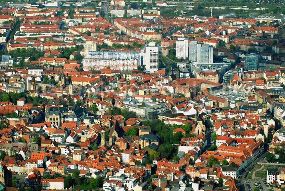 Erfurt from above - Blick auf die Erfurter Innenstadt.