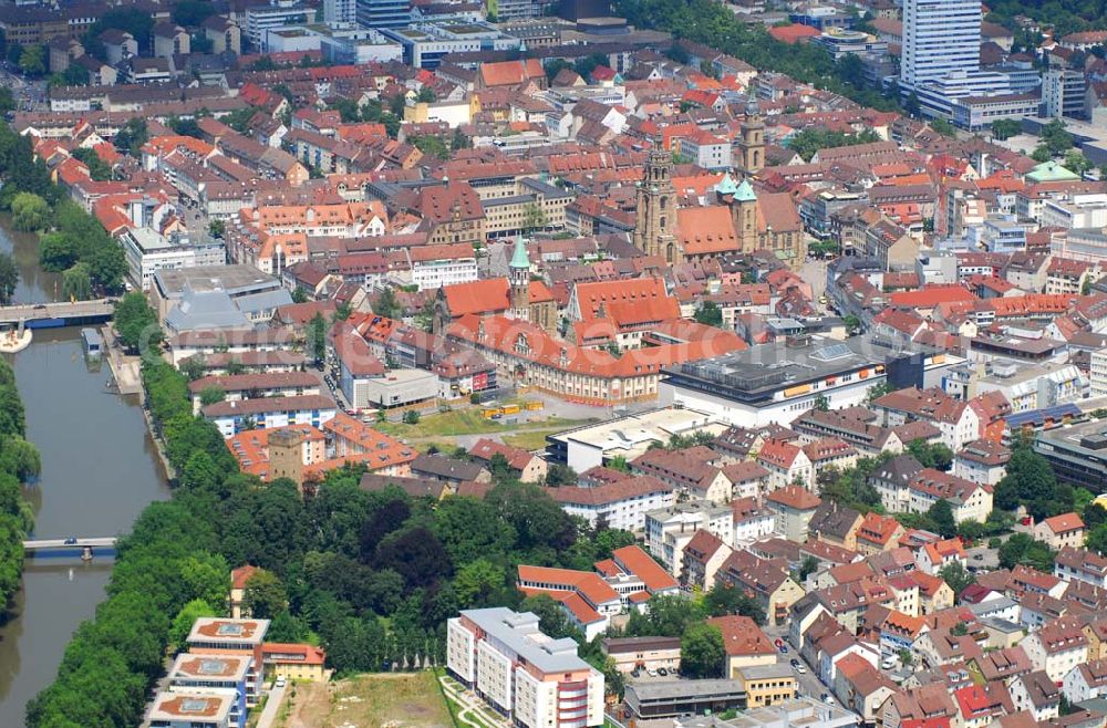 Aerial image Heilbronn - Blick auf die Erschließungsfläche für die neue Stadtgalerie Heilbronn. Der Bau am neuen Einkaufszentrum hat im März 2006 auf dem Lan derer-Areal in der Altstadt begonnen und soll 2007 beendet sein. Projektleitung: ECE Projektmanagement GmbH (Kontakt Pressestelle: ECE Projektmanagement G.m.b.H. & Co. KG, Öffentlichkeitsarbeit und Akquisition, Heegbarg 30, 22391 Hamburg, Telefon (040) 60 60 6-353, Telefax (040) 60 60 6-511, E-Mail: photo@ece.de, E-Mail: press@ece.de,