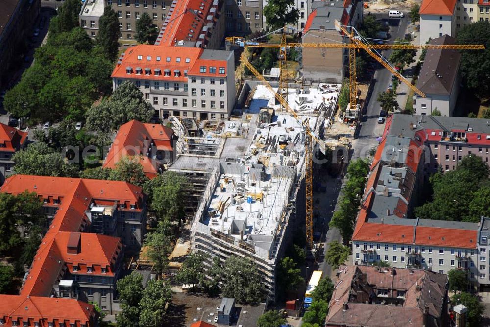 Berlin Lichtenberg from above - Blick auf den Erweiterungsbau am Krankenhaus Lichtenberg in der Fanningerstraße.