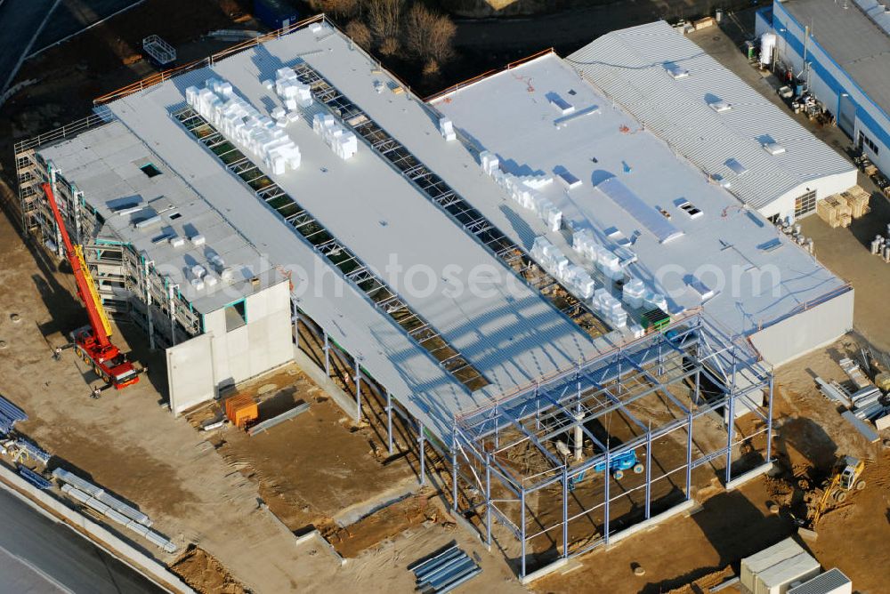 Crimmitschau from above - Blick auf den Erweiterungsbau der RUDERT Edelstahl-Technik GmbH, Sachsenweg 3, 08451 Crimmitschau, Tel. +49 (0)3762 9561110, Fax +49 (0)3762 9561150, E-Mail: info@rudert-edelstahl.de