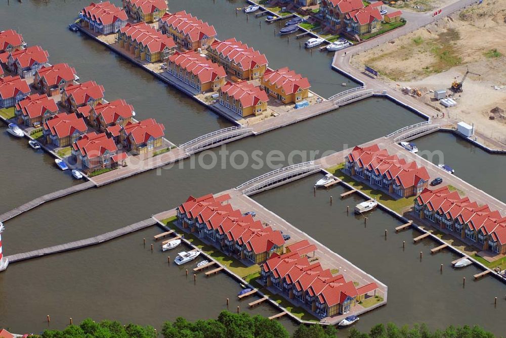 Aerial image Rheinsberg - Blick auf das fast fertige Hafendorf Rheinsberg - Projektgesellschaft Hafendorf Rheinsberg GmbH,Lenaustr. 27,D-12305 Berlin,Telefon: +49 33931/34 161,Telefax: +49 33931/34 163,Email: info@hafendorf-rheinsberg.de,Achim Walder: