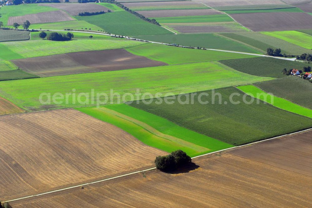 Großberghofen from above - Blick auf Felder bei Großberghofen im Landkreis Dachau.