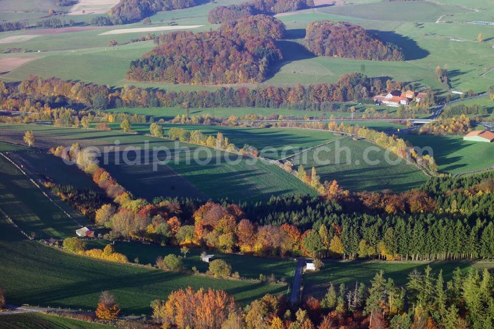 Aerial image Hofbieber - 28.10.2005 Hofbieber, Viele Felder und ein schöner Wald bei Hofbieber.