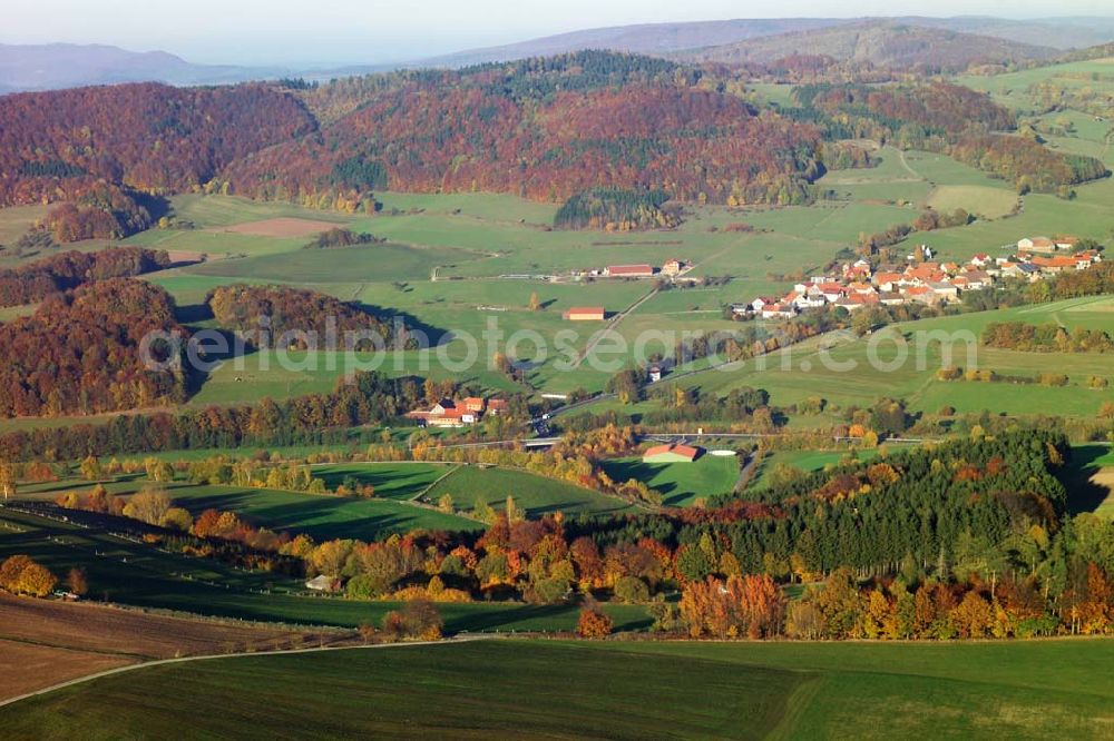 Aerial image Hofbieber - 28.10.2005 Hofbieber, Viele Felder und ein schöner Wald bei Hofbieber.