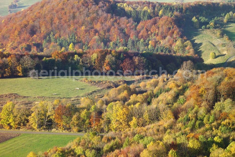 Aerial photograph Hofbieber - 28.10.2005 Hofbieber, Viele Felder und ein schöner Wald bei Hofbieber.