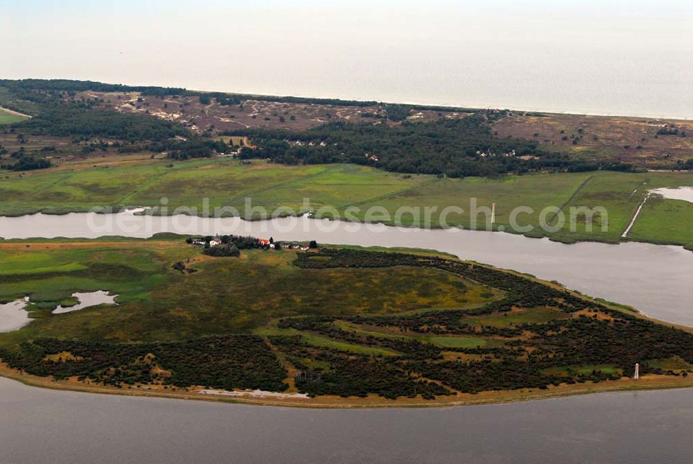 Hiddensee (Rügen) from above - Blick auf die Fährinsel im Bodden bei Hiddensee.