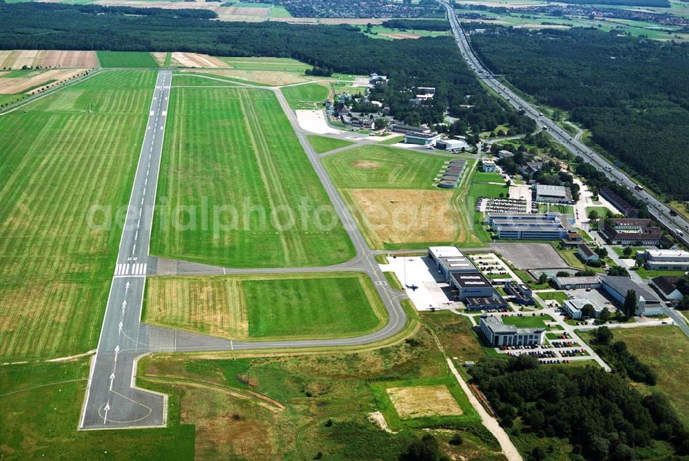 Braunschweig from above - Blick auf den Flughafen Braunschweig-Wolfsburg von Westen her.