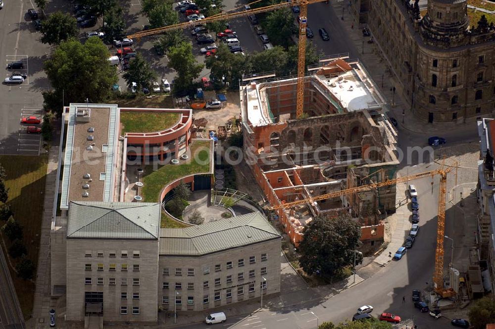 Aerial image Dresden - Zu erkennen ist das Gebäude Neuer Sächsischer Kunstverein e.V St. Petersburgstraße 2/ Akademiestraße.