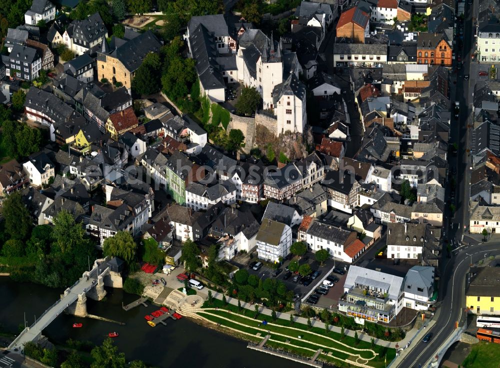 Diez from the bird's eye view: View of the building of the DJH Hostel in Diez in Rhineland-Palatinate. The building was originally a count's castle