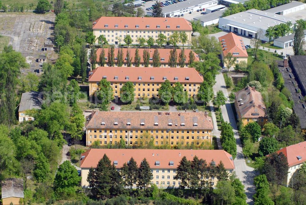 Wünsdorf from above - Blick auf das Gelände der Waldstadt Wünsdorf, dem ehemaligen russischen Oberkommando in Wünsdorf (Brandenburg)