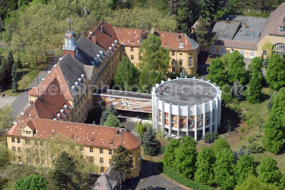 Aerial photograph Wünsdorf - Blick auf das Gelände der Waldstadt Wünsdorf, dem ehemaligen russischen Oberkommando in Wünsdorf (Brandenburg)