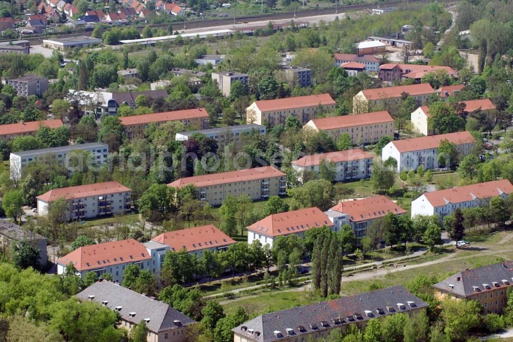 Aerial image Wünsdorf - Blick auf das Gelände der Waldstadt Wünsdorf, dem ehemaligen russischen Oberkommando in Wünsdorf (Brandenburg)