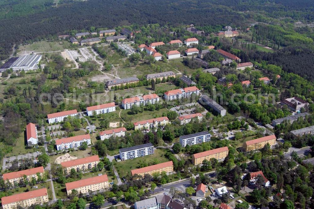 Wünsdorf from above - Blick auf das Gelände der Waldstadt Wünsdorf, dem ehemaligen russischen Oberkommando in Wünsdorf (Brandenburg)