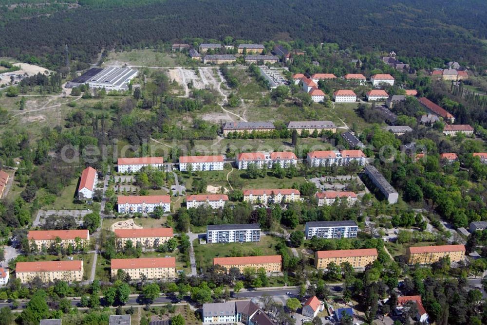 Wünsdorf from the bird's eye view: Blick auf das Gelände der Waldstadt Wünsdorf, dem ehemaligen russischen Oberkommando in Wünsdorf (Brandenburg)