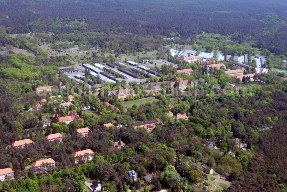 Aerial image Wünsdorf - Blick auf das Gelände der Waldstadt Wünsdorf, dem ehemaligen russischen Oberkommando in Wünsdorf (Brandenburg)