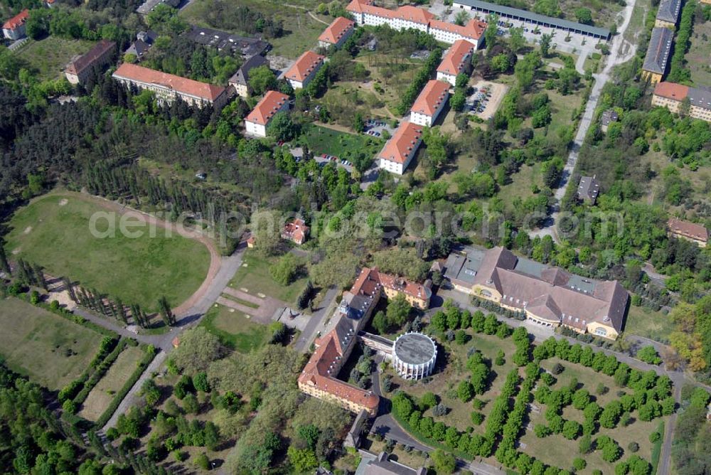 Aerial image Wünsdorf - Blick auf das Gelände der Waldstadt Wünsdorf, dem ehemaligen russischen Oberkommando in Wünsdorf (Brandenburg)