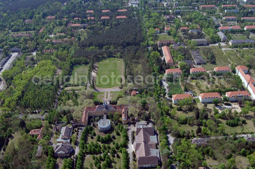 Aerial image Wünsdorf - Blick auf das Gelände der Waldstadt Wünsdorf, dem ehemaligen russischen Oberkommando in Wünsdorf (Brandenburg)