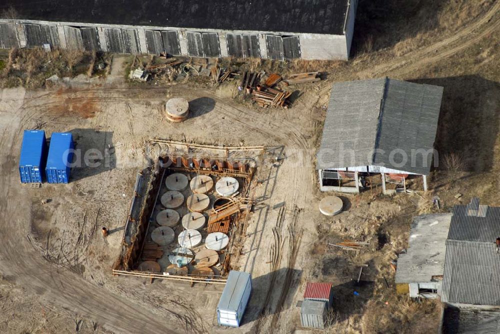 Bernau from the bird's eye view: ; Blick auf das Gewerbegebiet in Bernau-Rehberge; ehemalige Luftnachrichtenkaserne wurde von den sowjetischen Streitkräften genutzt; seit 1996 siedeln sich immer mehr zivile Firmen an; Anschrift: Gewerbegebiet; 16321 Bernau