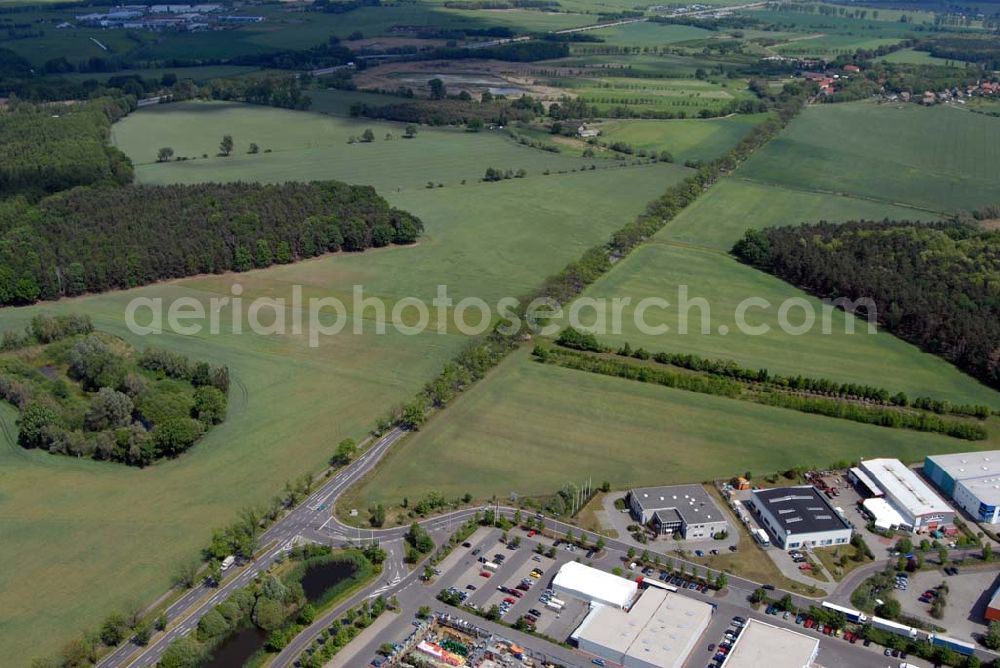 Aerial photograph Rangsdorf - Gewerbegebiet Theresenhof; DE - 15834 Berlin Rangsdorf; Telefon: 03 37 08 / 23 00; Telefax: 03 37 08 / 23 09 9;