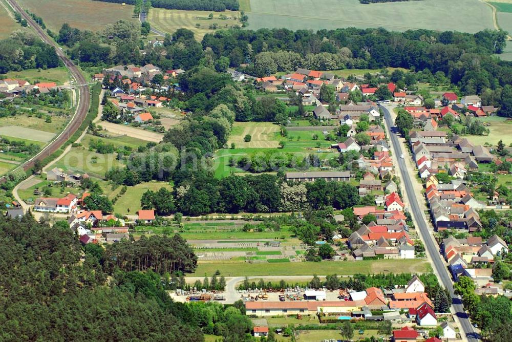 Aerial image Gömnigk - Blick auf Gömnigk; PLZ: 14822;