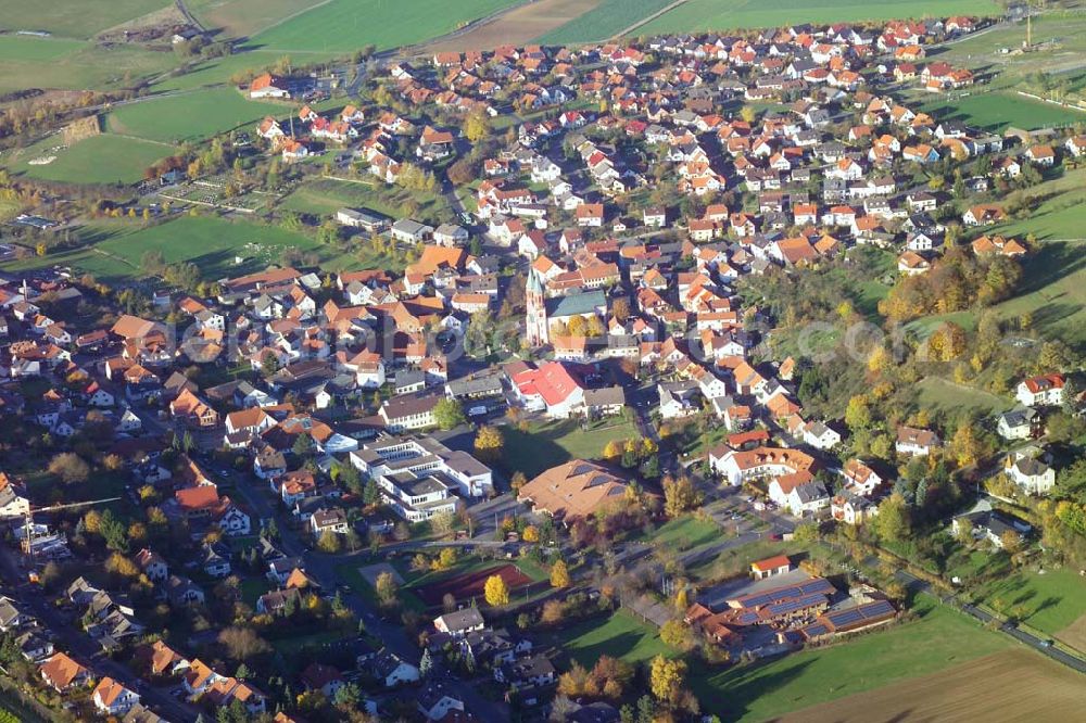 Hofbieber from above - 28.10.2005 Hofbieber, Die Großgemeinde Hofbieber liegt im Landkreis Fulda in Hessen und zählt mit seinen 16 Dörfern zur Rhön und entstand im Jahre 1972.