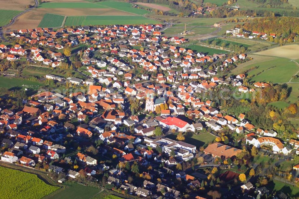 Aerial image Hofbieber - 28.10.2005 Hofbieber, Die Großgemeinde Hofbieber liegt im Landkreis Fulda in Hessen und zählt mit seinen 16 Dörfern zur Rhön und entstand im Jahre 1972.