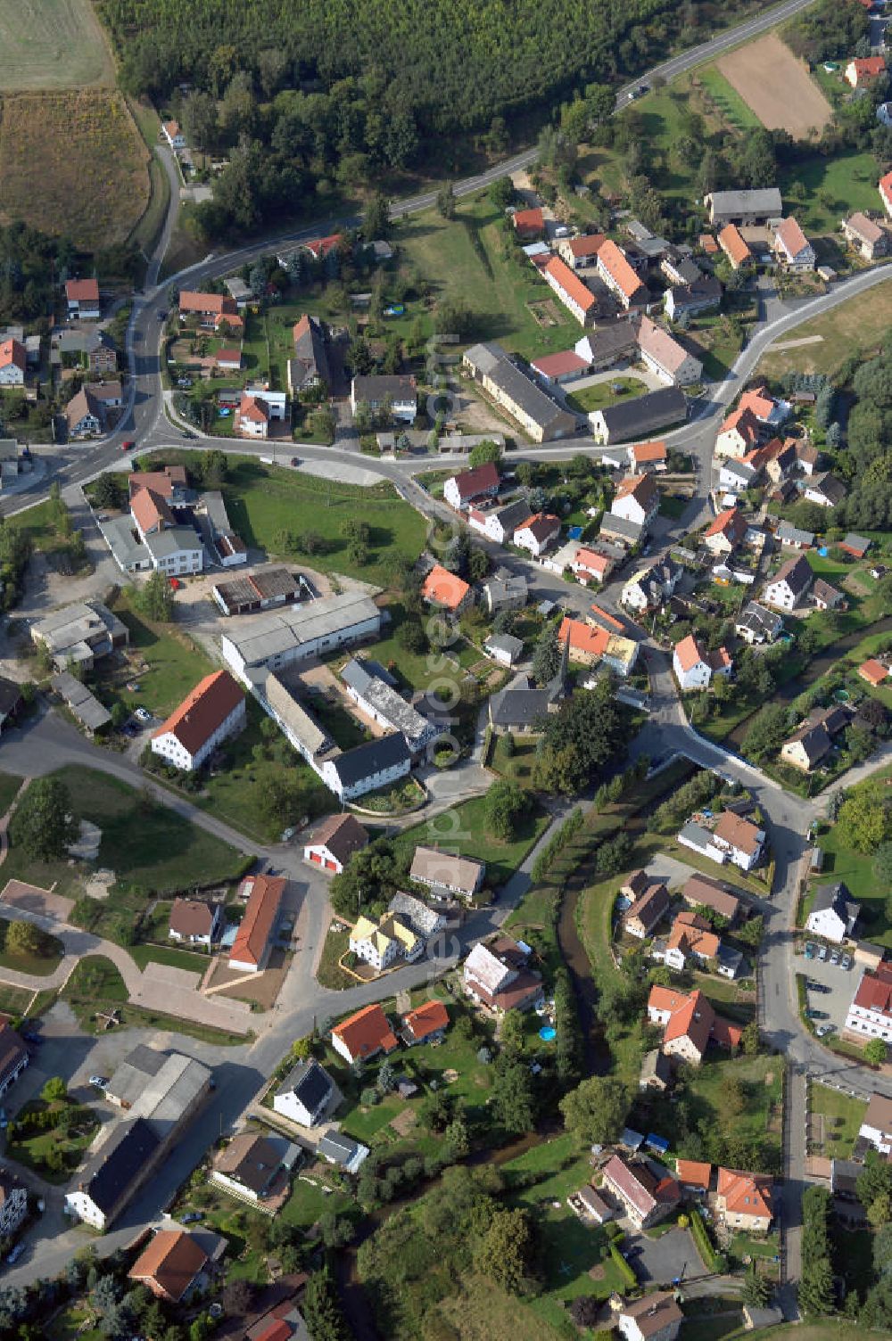 Großstöbnitz from above - Blick auf den Ortsteil Großstöbnitz der Stadt Schmölln.