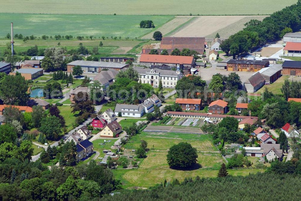 Schmerwitz from the bird's eye view: ; Blick auf Gut Schmerwitz; Gut Schmerwitz GmbH & Co. KG; Schmerwitz Nr.8; 14827 Wiesenburg/Mark; (03 38 49) 908-0;