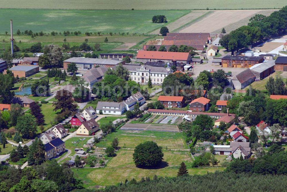 Aerial image Schmerwitz - ; Blick auf Gut Schmerwitz; Gut Schmerwitz GmbH & Co. KG; Schmerwitz Nr.8; 14827 Wiesenburg/Mark; (03 38 49) 908-0;