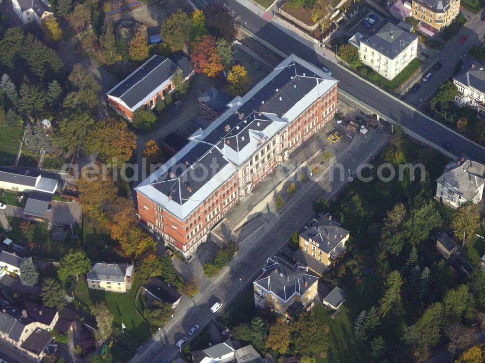  Markneukirchen ( Sachsen ) from above - Das Gymnasium von Markneukirchen Gymnasium Markneukirchen Schulstr. 3; 08258 Markneukirchen; Tel:037422 / 2379; fax: 037422 / 2516; Mail:schulleitung@gymnasium-markneukirchen.de