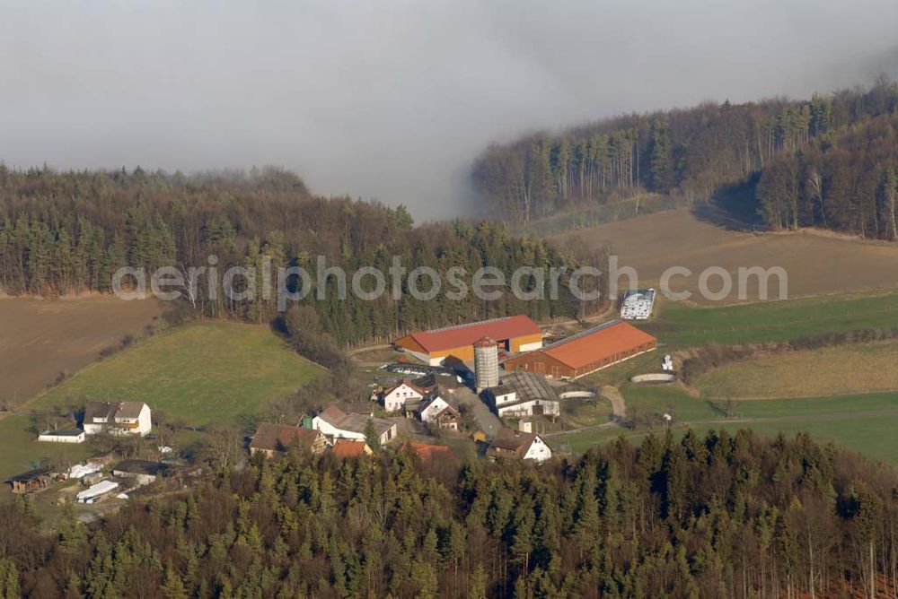 Aerial image Hartenstein - , Blick auf Höflas, einem Ortsteil der Gemeinde Hartenstein. Landwirt: Hans-Walter Gerstacker, Höflas 1, 91235 Hartenstein, Tel: 09152/ 274