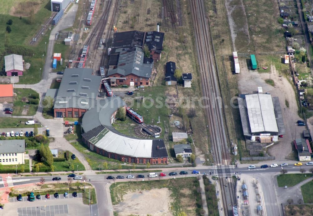 Neuruppin from the bird's eye view: Historic roundhouse of Neuruppin in Brandenburg