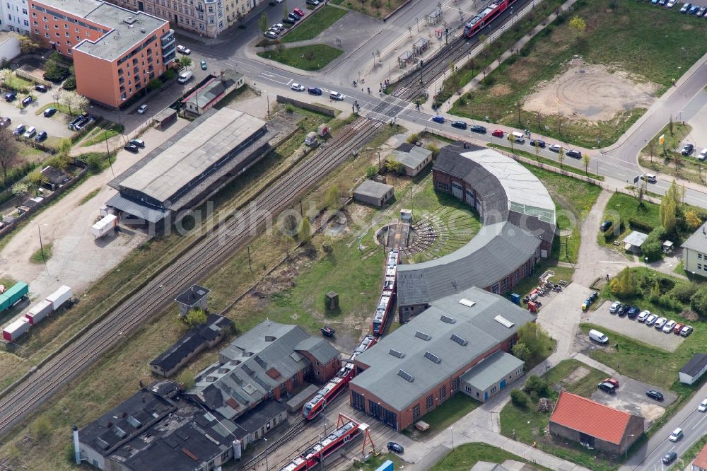 Aerial image Neuruppin - Historic roundhouse of Neuruppin in Brandenburg