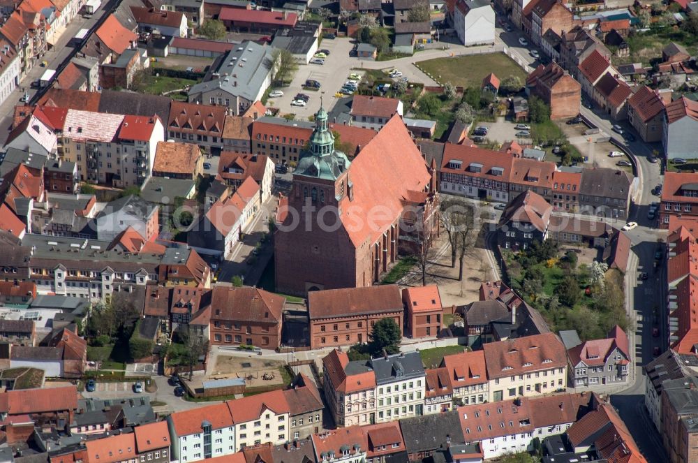 Wittstock from above - The historic town of Wittstock in Brandenburg