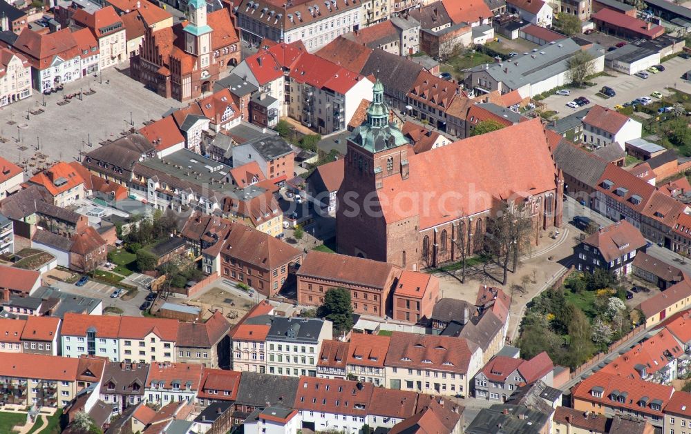 Aerial image Wittstock - The historic town of Wittstock in Brandenburg