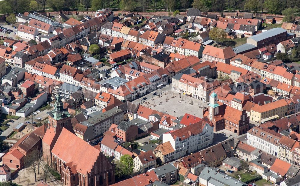 Aerial image Wittstock - The historic town of Wittstock in Brandenburg