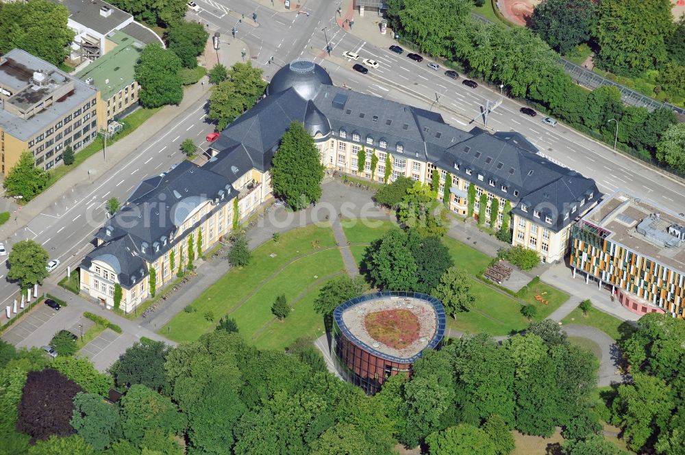 Aerial image Hamburg - View of the Bucerius Law School in Hamburg. The university for jurisprudence is the first Wolfgang Gerbere academy for jurisprudence in Germany. It is considered to be an elite university and routinely takes top places in law school benchmarking