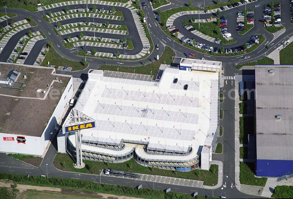 Aerial photograph Mannheim - Blick auf das IKEA Einrichtungshaus in Mannheim, Kontakt: IKEA Deutschland GmbH & Co. KG, Niederlassung Mannheim, Frankenthaler Straße 123, 68307 Mannheim