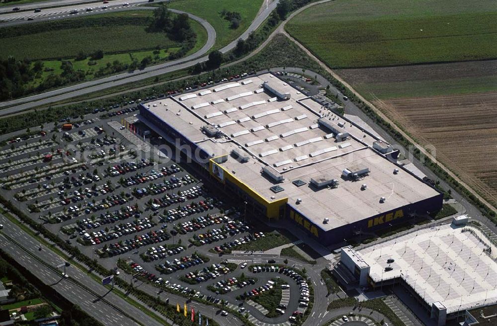 Aerial image Mannheim - Blick auf das IKEA Einrichtungshaus in Mannheim, Kontakt: IKEA Deutschland GmbH & Co. KG, Niederlassung Mannheim, Frankenthaler Straße 123, 68307 Mannheim