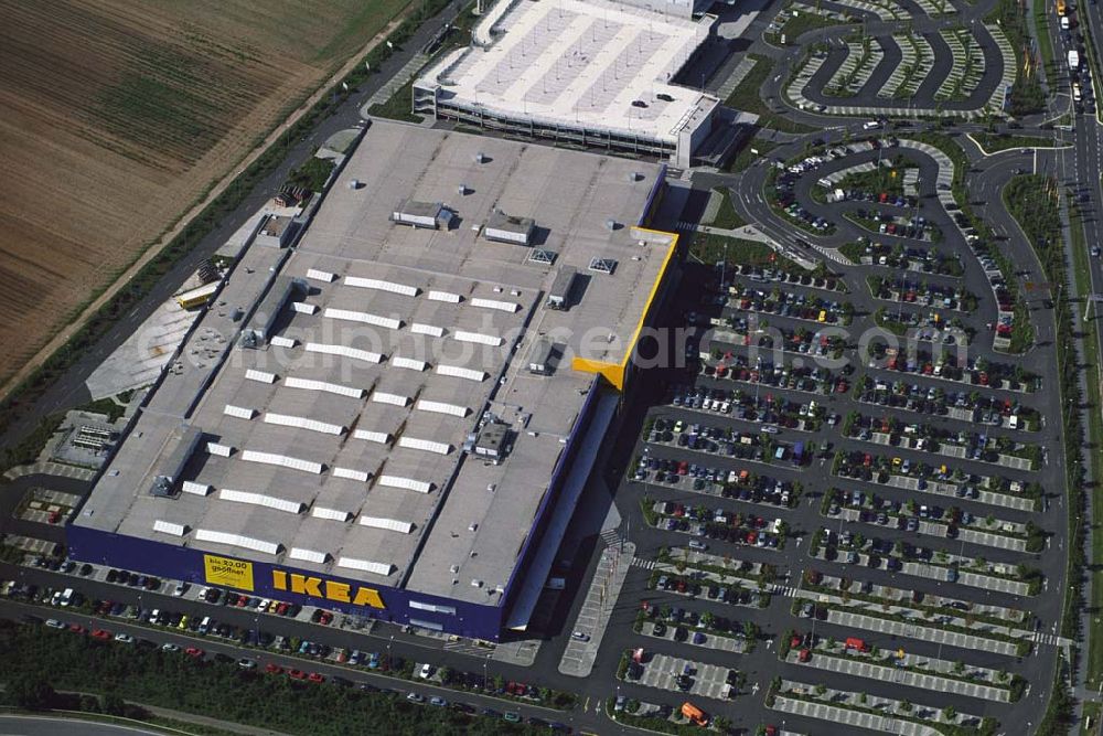 Aerial photograph Mannheim - Blick auf das IKEA Einrichtungshaus in Mannheim, Kontakt: IKEA Deutschland GmbH & Co. KG, Niederlassung Mannheim, Frankenthaler Straße 123, 68307 Mannheim